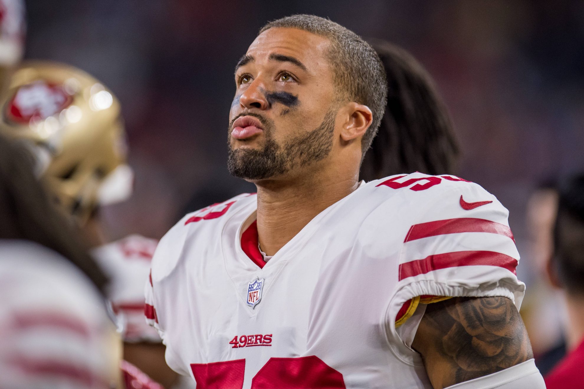 August 18 2018 San Francisco 49ers outside linebacker Mark Nzeocha 53 during the 2nd quarter of