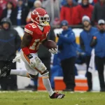 KANSAS CITY MO JANUARY 12 Kansas City Chiefs wide receiver Tyreek Hill 10 during a 36 yard tou