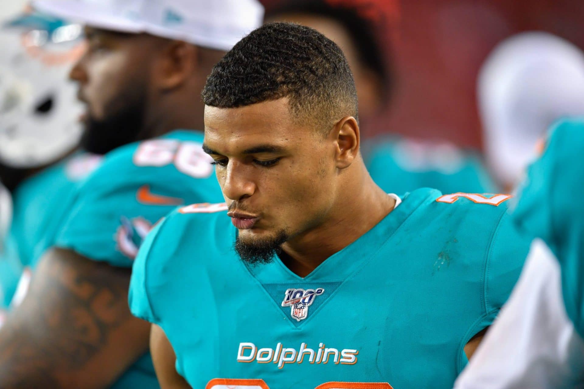 Miami Dolphins safety Minkah Fitzpatrick 29 on the sideline during the seco