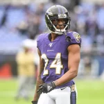 Baltimore, Maryland, US: Corner Back MARCUS PETERS (24) in action before the game held at M&T Bank St