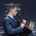 NY: 2019 Heisman Memorial Trophy Quarterback Joe Burrow of the LSU Tigers winner of the 85th annual Heisman Memorial Tro