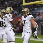 New Orleans Saints quarterback Teddy Bridgewater with QB Taysom Hill