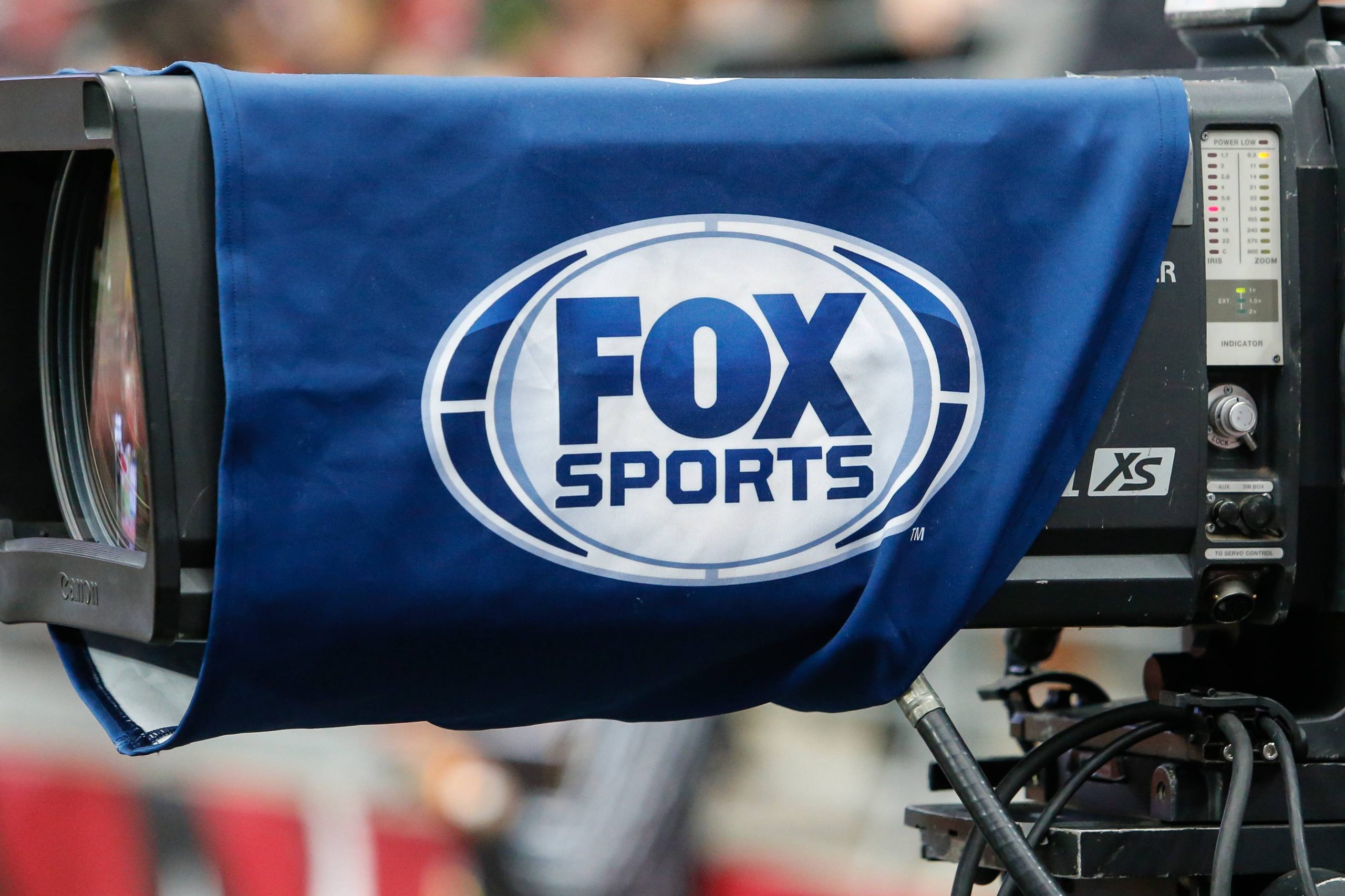 GLENDALE AZ OCTOBER 28 Fox Sports logo on a TV camera during the NFL American Football Herren US