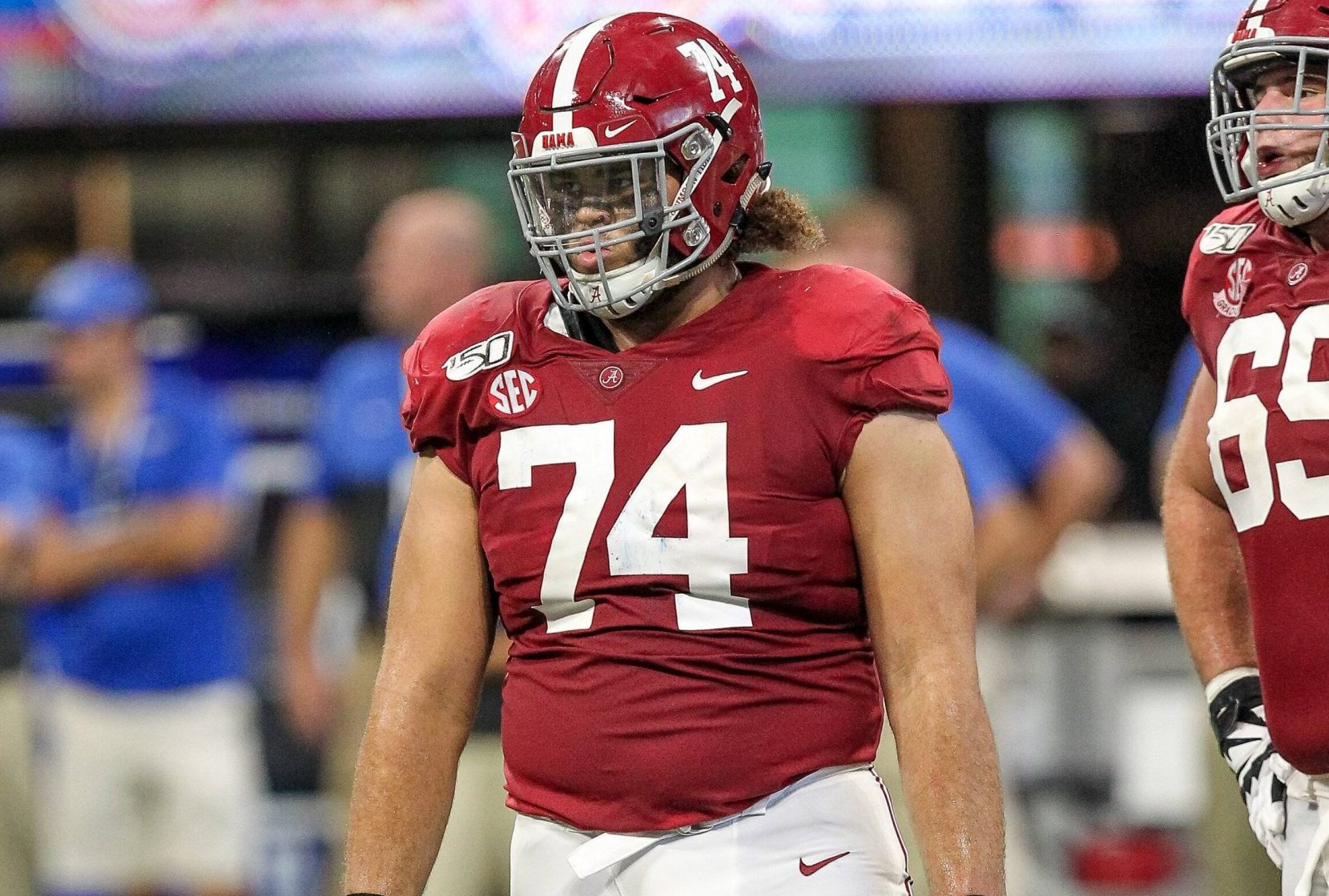 August 31 2019 Alabama s Jedrick Wills Jr 74 in action during the Chick Fil A Kickoff Game fea