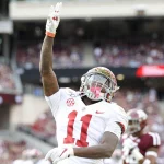 October 12, 2019, College Station, Texas, USA: Alabama Crimson Tide wide receiver Henry Ruggs III (11) celebrates after