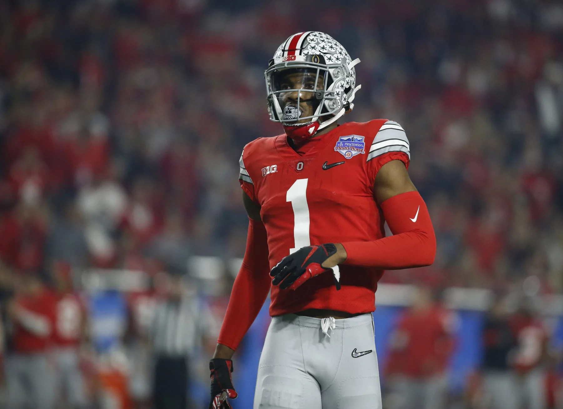 December 28, 2019 Ohio State Buckeyes cornerback Jeff Okudah 1 in action during the Playstation Fiesta Bowl semifinal pl