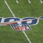 EAST RUTHERFORD NJ SEPTEMBER 08 A general view of the National Football League Shield and 100th