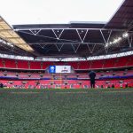 Jacksonville Jaguars LONDON, ENG - NOVEMBER 03: A ground level view of the field at Wembley Stadium before the NFL, American Football Herren,