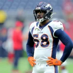 December 8, 2019, Houston, Texas, U.S: Denver Broncos linebacker Von Miller (58) prior to the NFL, American Football Her