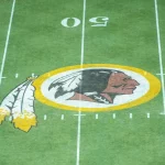 SEP 14 2014 The Redskins logo on the center of the field during the season opening matchup of the