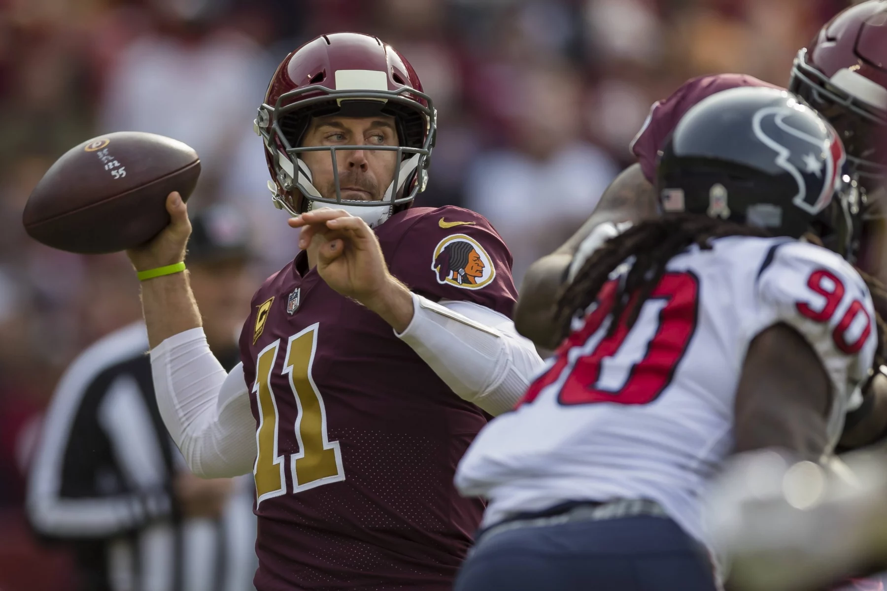 November 18 2018 Washington Redskins quarterback Alex Smith 11 attempts a pass during the first