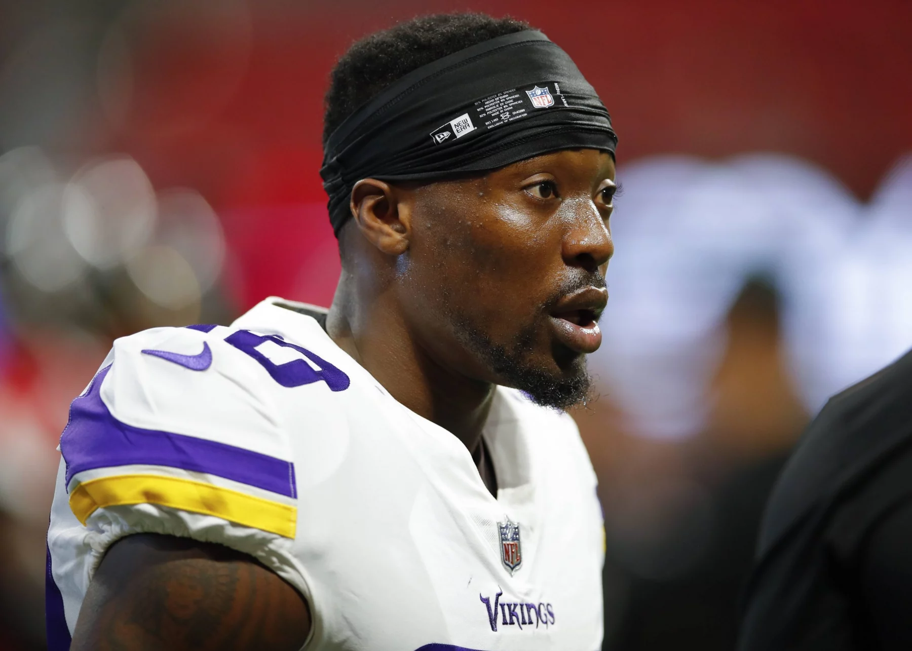 ATLANTA GA DECEMBER 03 Minnesota Vikings cornerback Mackensie Alexander 20 warms up prior to a