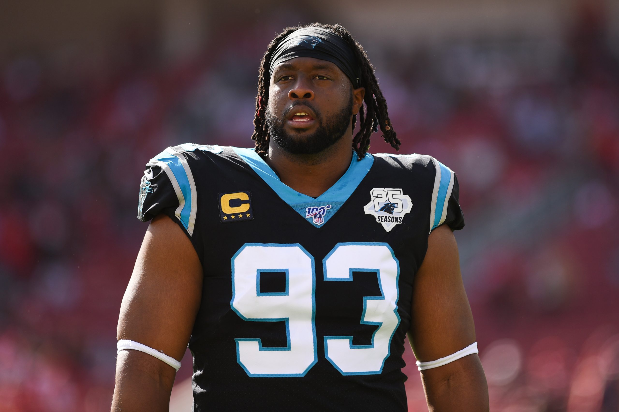 SANTA CLARA, CA - OCTOBER 27: Carolina Panthers Defensive End Gerald McCoy (93) before the NFL, American Football Herren