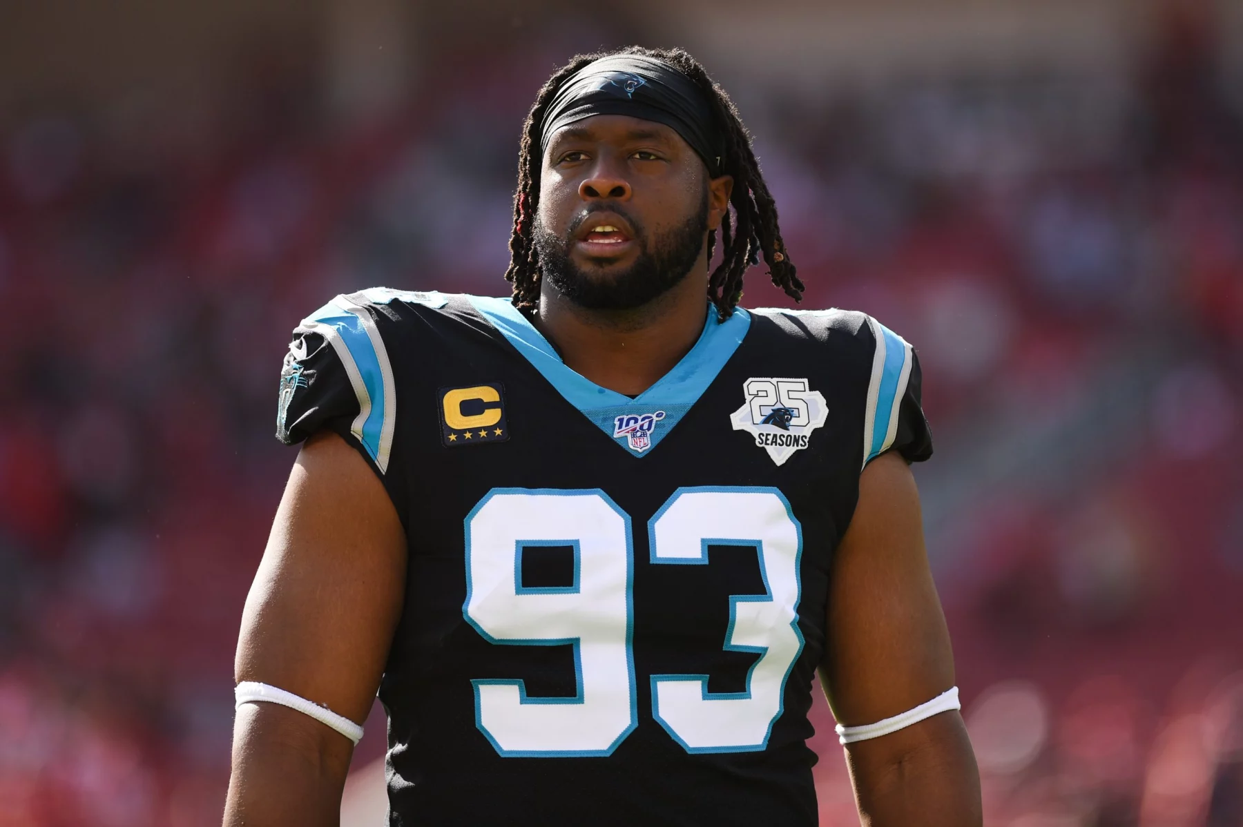 SANTA CLARA, CA - OCTOBER 27: Carolina Panthers Defensive End Gerald McCoy (93) before the NFL, American Football Herren