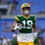 BALTIMORE, MD - AUGUST 15: Green Bay Packers wide receiver Equanimeous St. Brown (19) warms up during the National Football League preseason game between the Green Bay Packers and Baltimore Ravens on August 15, 2019 at M&T Bank Stadium in Baltimore, MD (Photo by John Jones/Icon Sportswire) NFL, American Football Herren, USA AUG 15 Preseason - Packers at Ravens PUBLICATIONxINxGERxSUIxAUTxHUNxRUSxSWExNORxDENxONLY Icon19081545