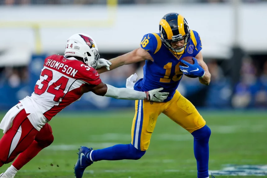 LOS ANGELES, CA - DECEMBER 29: Los Angeles Rams wide receiver Cooper Kupp (18) catches a pass and gets tackled by Arizon
