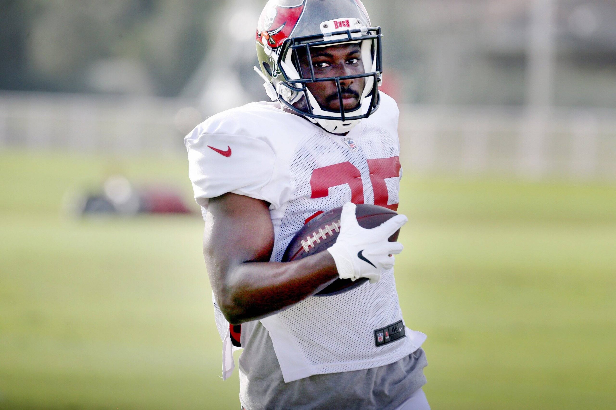 August 23, 2020, Tampa, Florida, USA: Tampa Bay Buccaneers running back LeSean McCoy(25) participates in a Bucs training