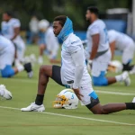 COSTA MESA, CA - AUGUST 31: Los Angeles Chargers quarterback Tyrod Taylor 5 during the Los Angeles Chargers training cam
