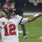 September 13, 2020, New Orleans, Florida, USA: Tampa Bay Buccaneers quarterback Tom Brady (12) points to the sideline w