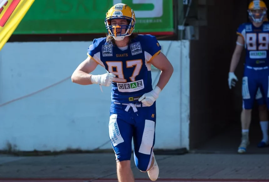 Projekt Spielberg Graz Giants, dass Markus Schaberl, ein 23-jähriger Wide Receiver