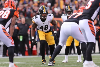 CINCINNATI, OH - NOVEMBER 24: Pittsburgh Steelers outside linebacker Bud Dupree (48) in action during the game against t