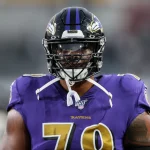 LOS ANGELES, CA - NOVEMBER 25: Baltimore Ravens offensive tackle Ronnie Stanley (79) before the Baltimore Ravens vs Los