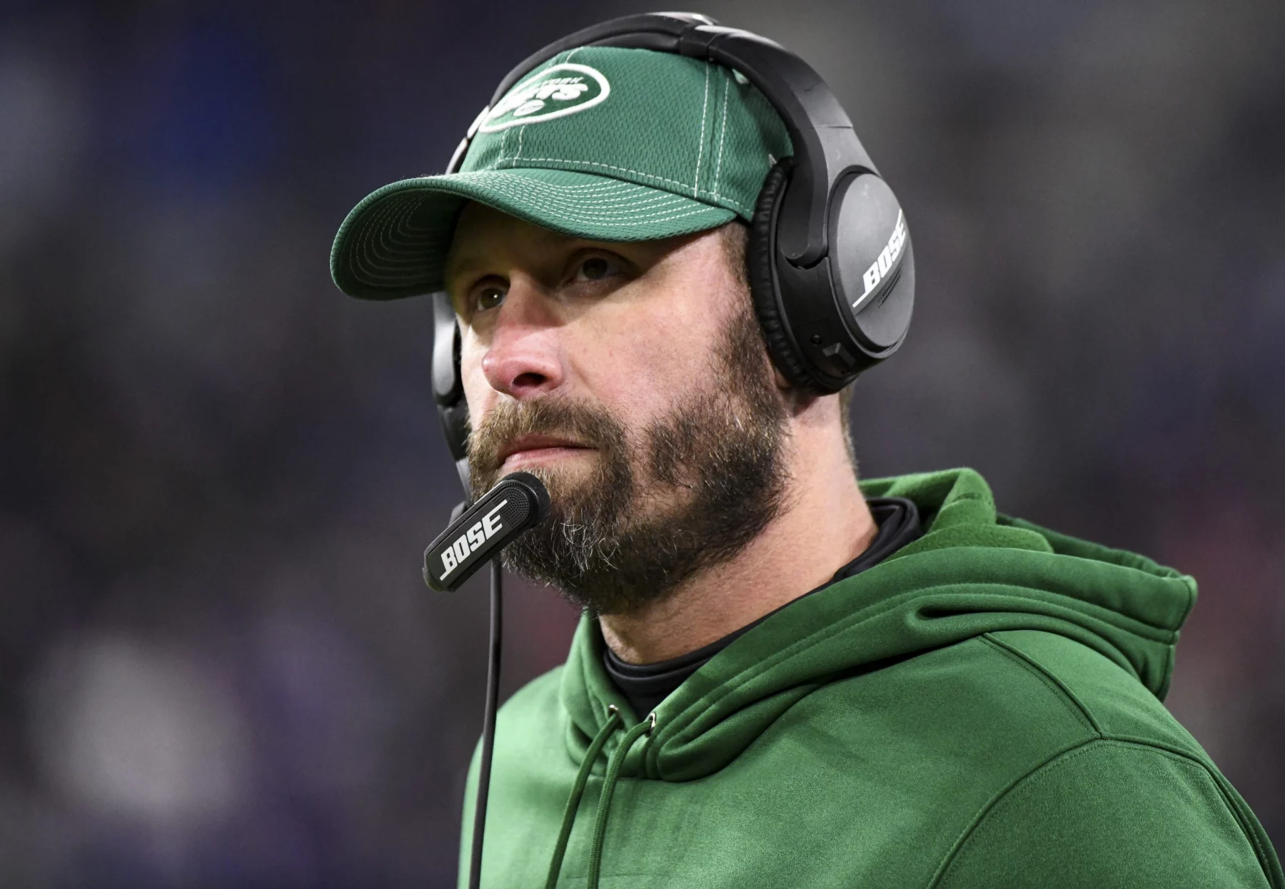 BALTIMORE, MD - DECEMBER 12: New York Jets head coach Adam Gase stands on the sidelines during the game against the Balt
