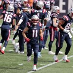 FOXBOROUGH, MA - SEPTEMBER 27: New England Patriots wide receiver Julian Edelman (11) breaks from the huddle before a ga