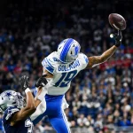 DETROIT, MI - NOVEMBER 17: Detroit Lions wide receiver Kenny Golladay (19) has this pass go just off of his finger tips