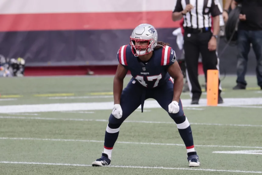 FOXBOROUGH, MA - SEPTEMBER 27: New England Patriots fullback Jakob Johnson (47) during a game between the New England Pa