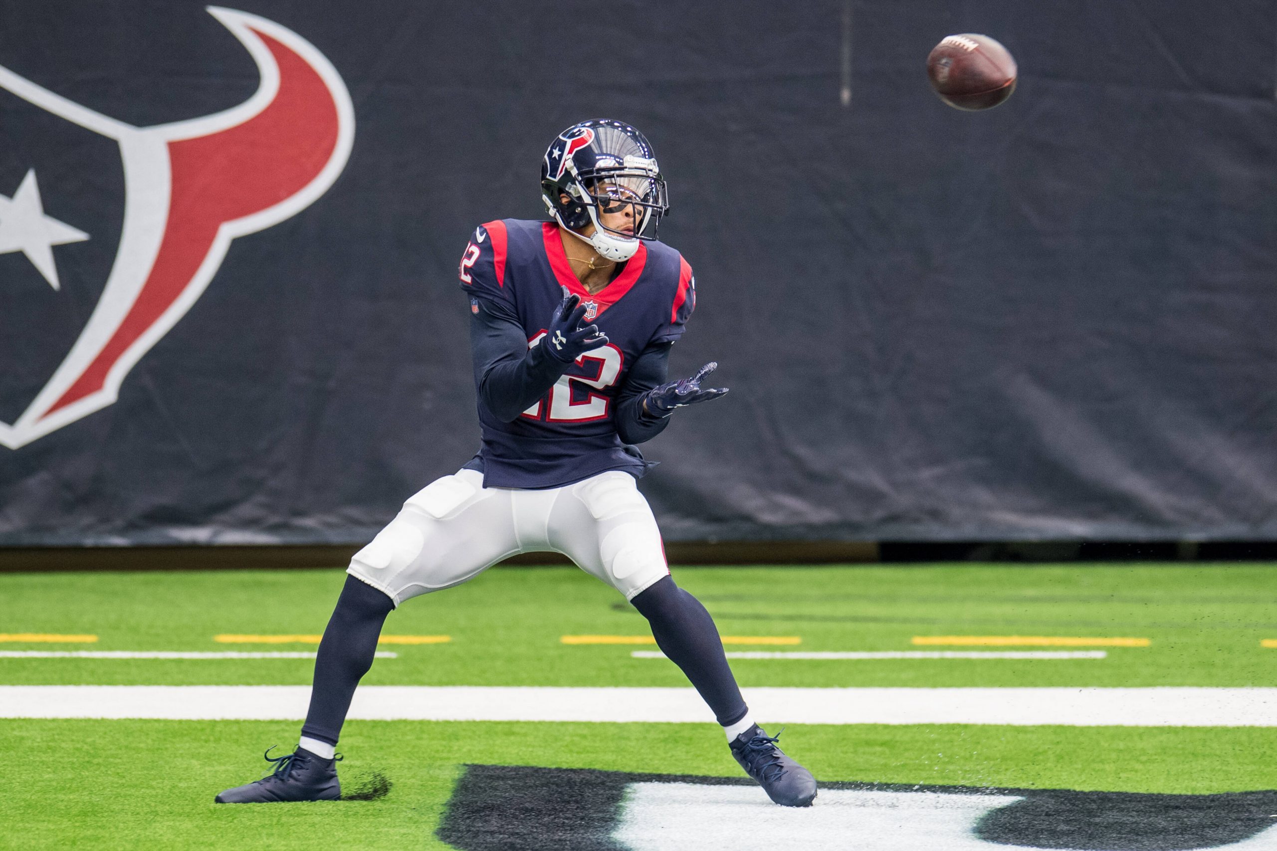 October 4, 2020: Houston Texans wide receiver Kenny Stills (12) makes a touchdown catch during the 4th quarter of an NFL