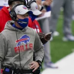 Buffalo Bills head coach Sean McDermott looks on in the second quarter against the New York Jets in week 7 of the NFL,