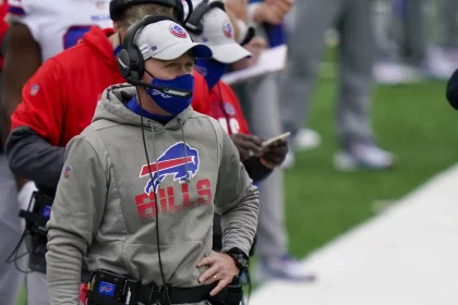 Buffalo Bills head coach Sean McDermott looks on in the second quarter against the New York Jets in week 7 of the NFL,