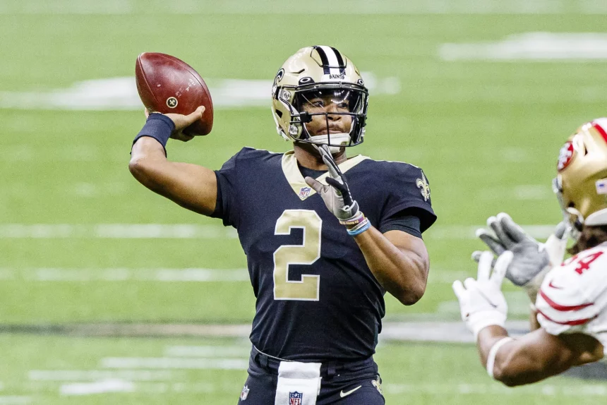 November 15, 2020, New Orleans, LOUISIANA, U.S: New Orleans Saints quarterback Jameis Winston passes against the San Fra