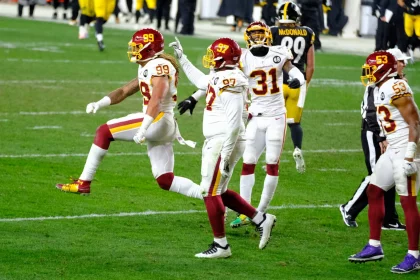 December 7th, 2020: Chase Young 99 during the Pittsburgh Steelers vs The Washington Football Team game at Heinz Field in