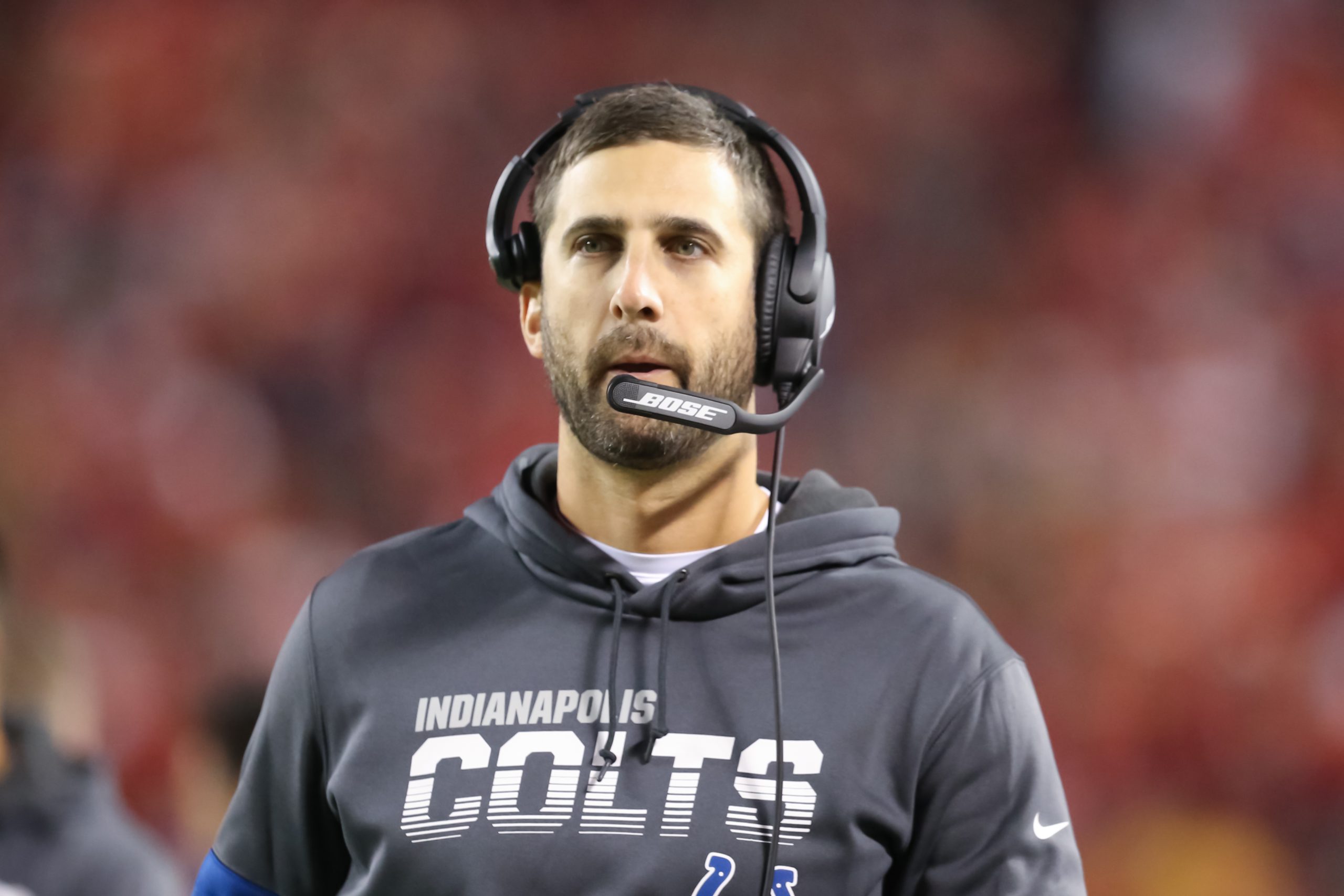 KANSAS CITY, MO - OCTOBER 06: Indianapolis Colts offensive coordinator Nick Sirianni in the third quarter of an NFL, Ame