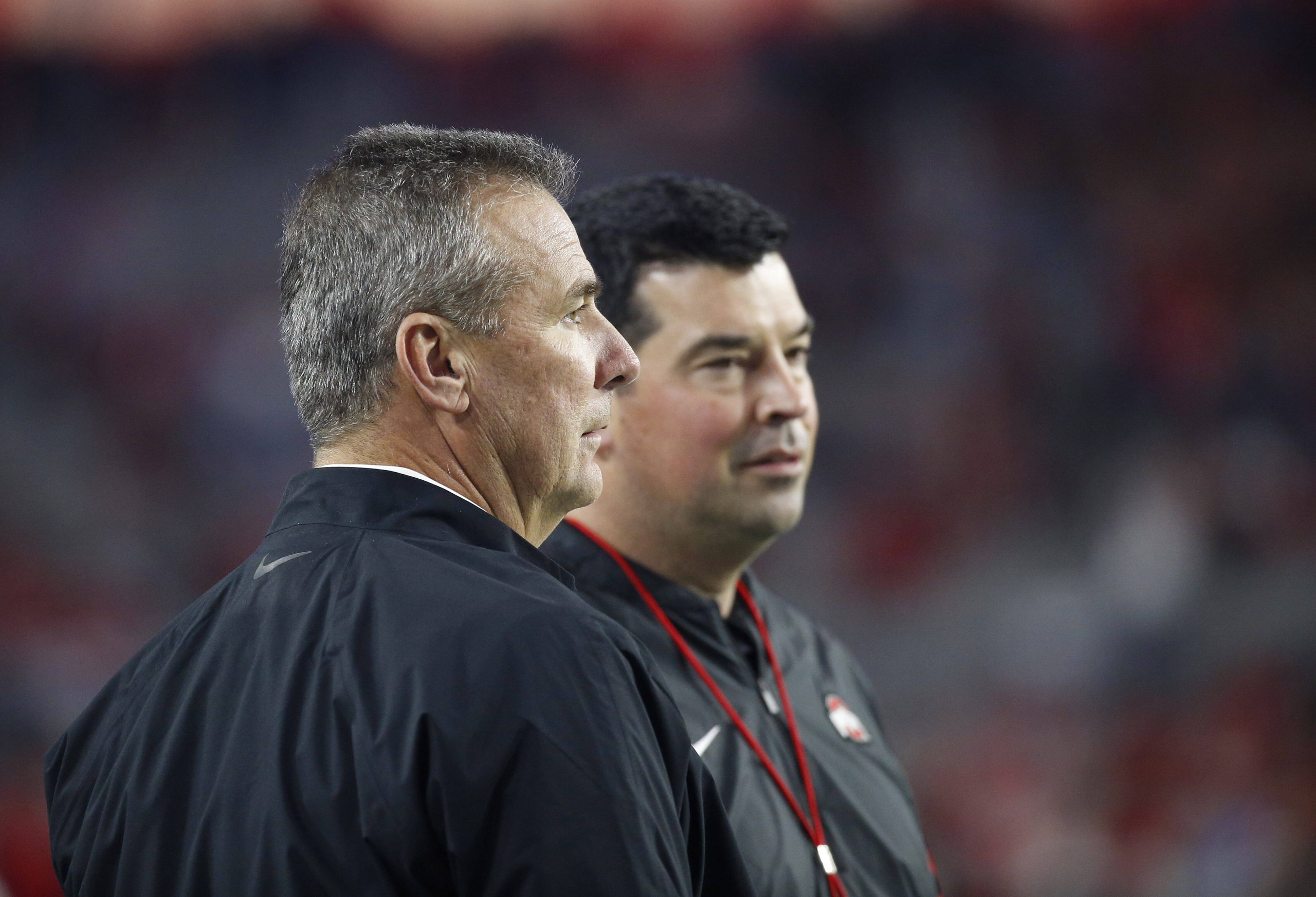 December 28, 2019 Former Ohio State coach Urban Meyer with Ohio State Buckeyes head coach Ryan Day in action during the