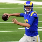 November 15, 2020, Inglewood, California, USA: Quarterback Jared Goff 16 of the Los Angeles Rams prepares to pass again