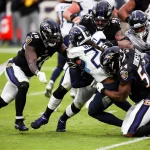 BALTIMORE, MD - NOVEMBER 22: Baltimore Ravens linebacker Tyus Bowser (54) and Baltimore Ravens defensive end Derek Wolfe