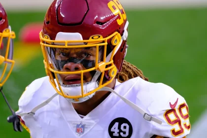 December 7th, 2020: Chase Young 99 during the Pittsburgh Steelers vs The Washington Football Team game at Heinz Field in