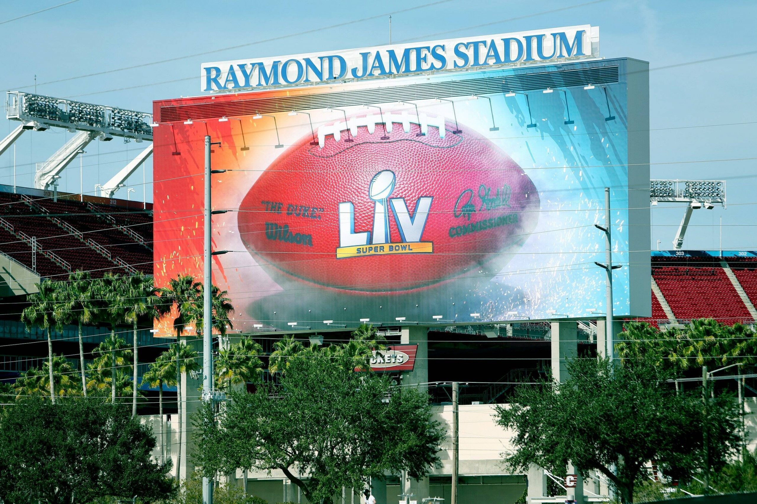 January 20, 2021, Tampa, Florida, USA: Raymond James Stadium is showing signs of preparation on Wednesday, Jan. 20, 202