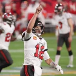February 7, 2021, Tampa, FL, USA: Tampa Bay Buccaneers quarterback Tom Brady celebrates after a touchdown Super Bowl LV
