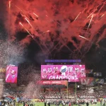 February 7, 2021, Tampa, Florida, USA: Fireworks celebrate the Buc s win in Super Bowl 55 between the Kansas City Chief