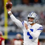 ARLINGTON, TX - DECEMBER 29: Dallas Cowboys Quarterback Dak Prescott (4) warms up prior to the NFC East game between the
