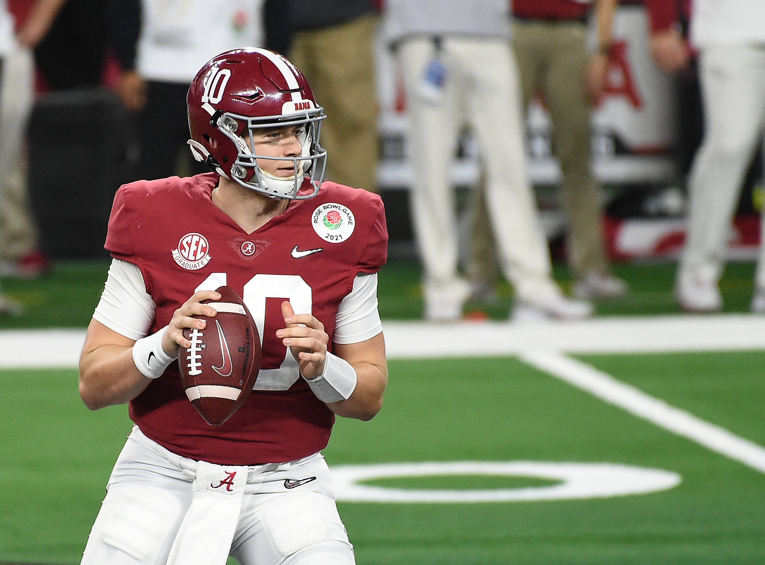 January 1, 2021 Arlington, TX...Alabama Crimson Tide redshirt junior (10) Mac Jones finished 25 for30 for 297 yards and