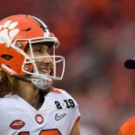 Former Clemson Tigers quarterback (16) Trevor Lawrence is projected to go 1st in the NFL, American Footba