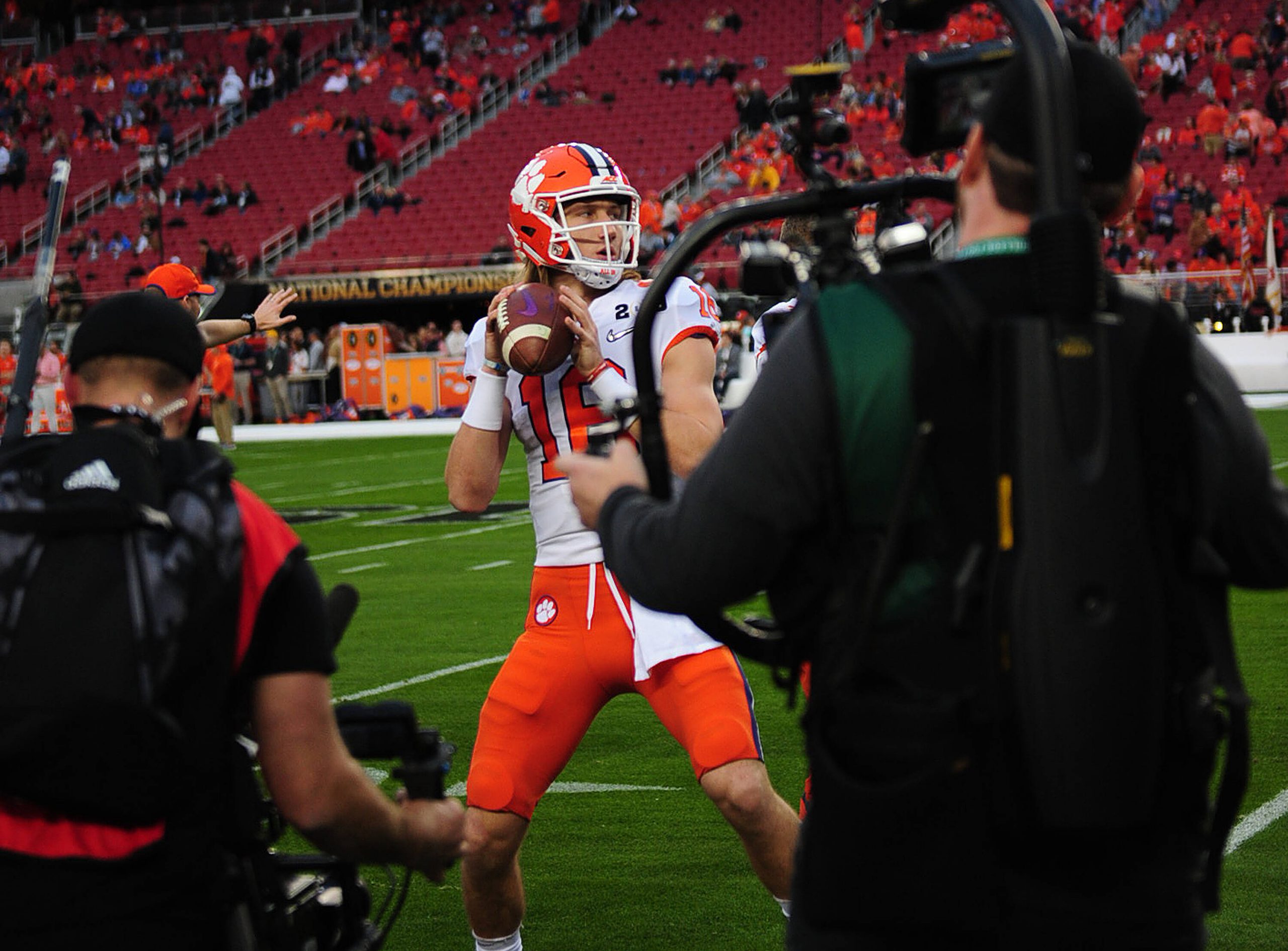 (FILE PHOTOS)..former Clemson Tigers quarterback (16) Trevor Lawrence is projected to go 1st in the NFL, American Footba