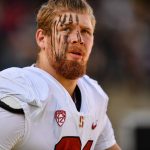 December 01, 2018: Stanford Cardinal defensive end Thomas Schaffer (91) warms up during the NCAA Col