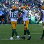 EAST RUTHERFORD NJ DECEMBER 23 Green Bay Packers wide receiver Jake Kumerow 16 celebrates with