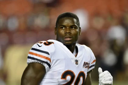 LANDOVER, MD - SEPTEMBER 23: Bears RB Tarik Cohen (29) runs off the field before during the Chicago Bears vs. Washington